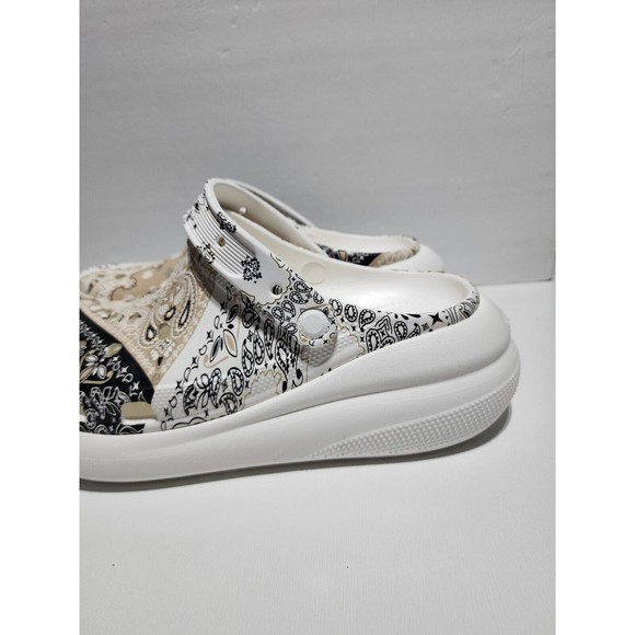 Crocs Classic Crush Bandana Clog Paisley White Men Unisex Slip On 208119-2ZM s10 main image 6
